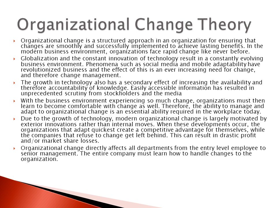 Popular Change Management Theories